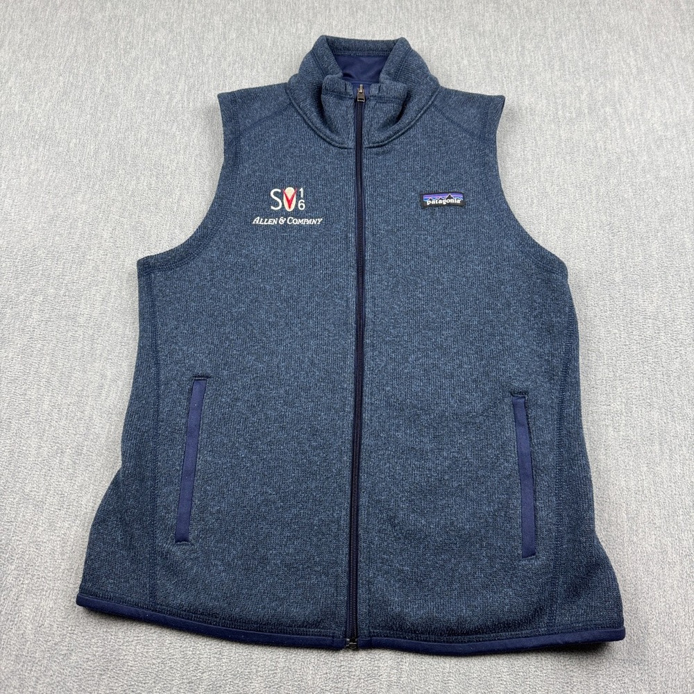 Patagonia Sweater Women Small Blue Better Vest Full Zip Fleece Pocket Logo 25886